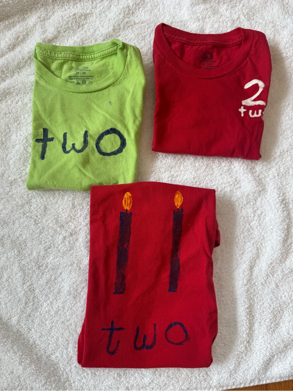 Hanes and Carters LOT Toddler Short Sleeve Tees Set - Red Lime Green Blue